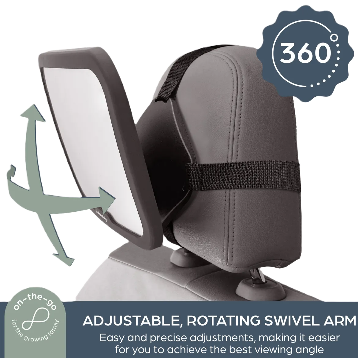 Adjustable Backseat Mirror with Securing Dial