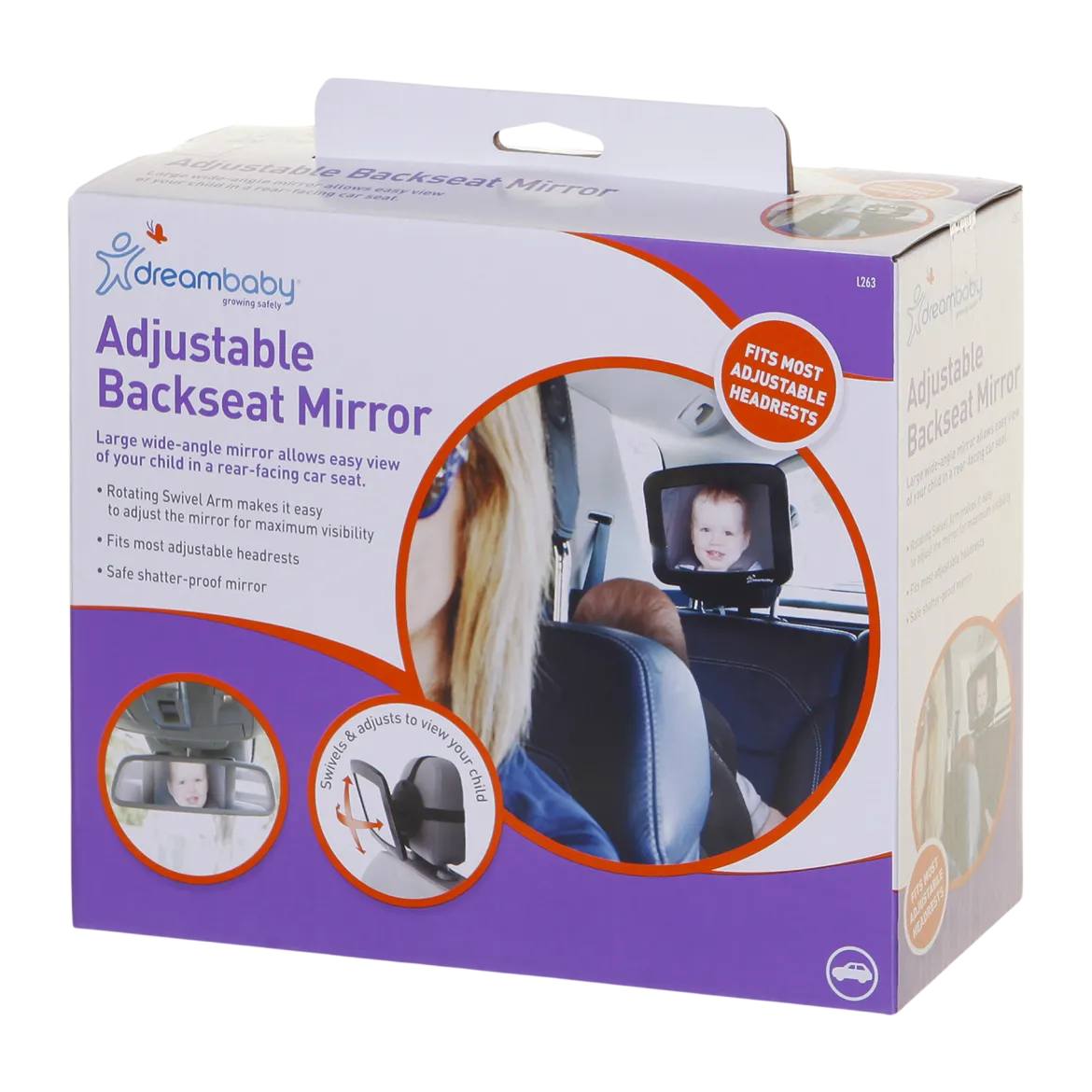 Adjustable Backseat Mirror with Securing Dial