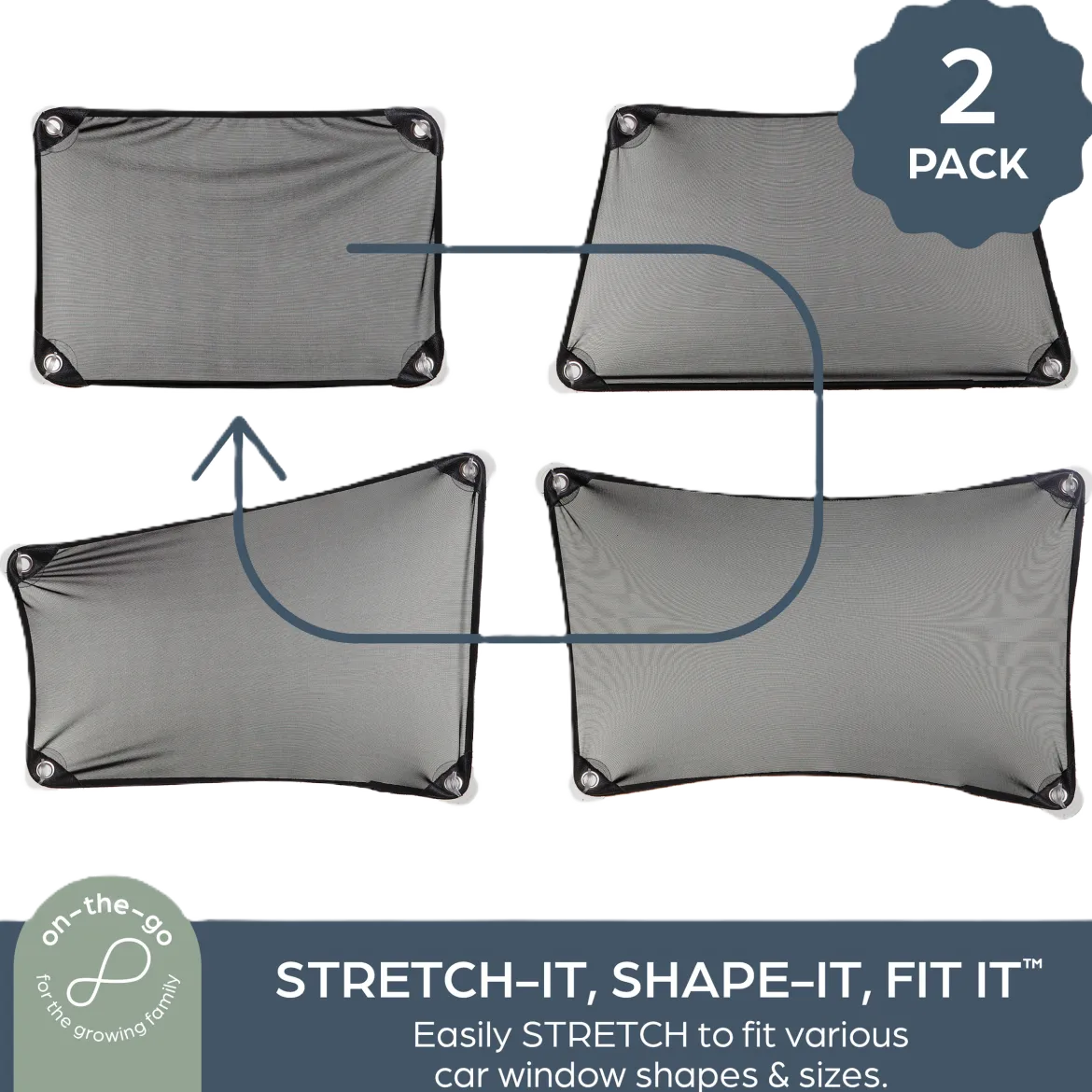 Adjusta-Car Shade Stretch-It, Shape-It, Fit-It (2 Pack)