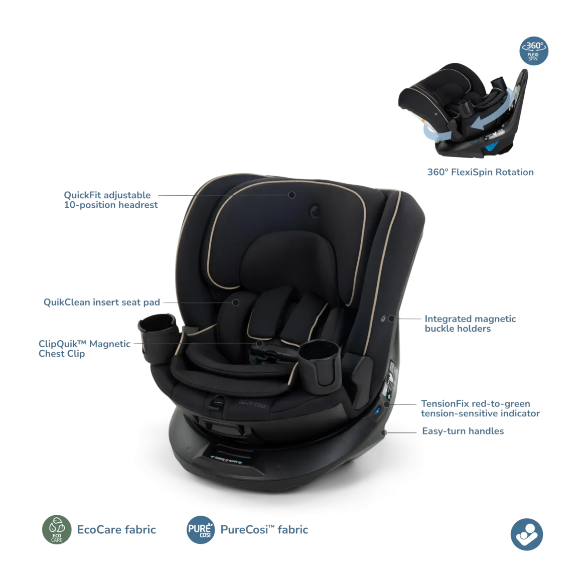 Andi 360° Rotating All-in-One Convertible Car Seat