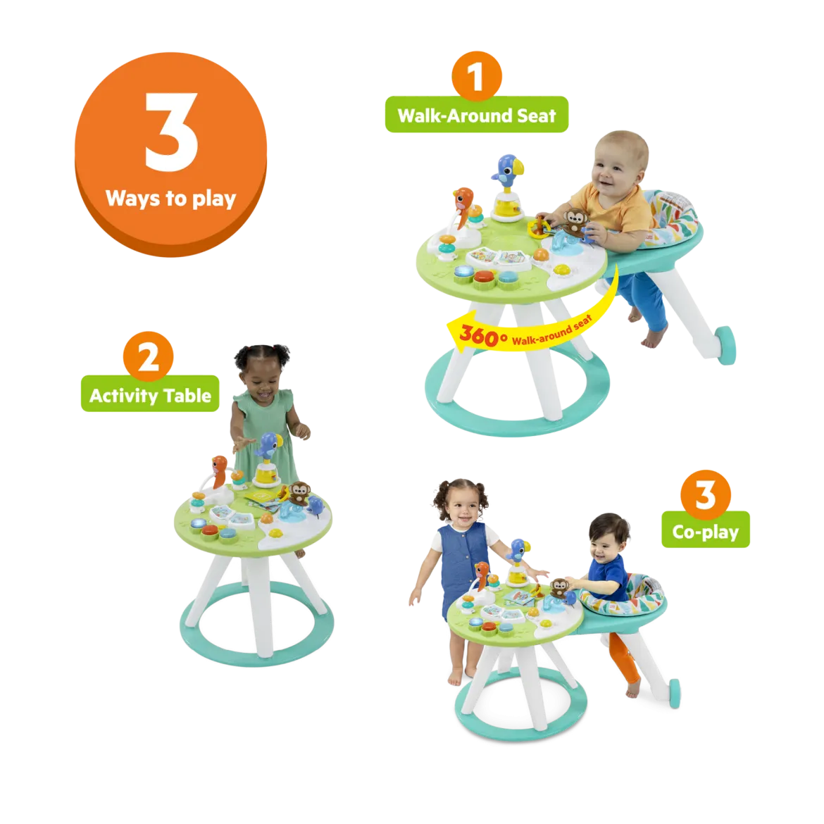 Around We Go 2-in-1 Walk-Around Baby Activity Center and Table