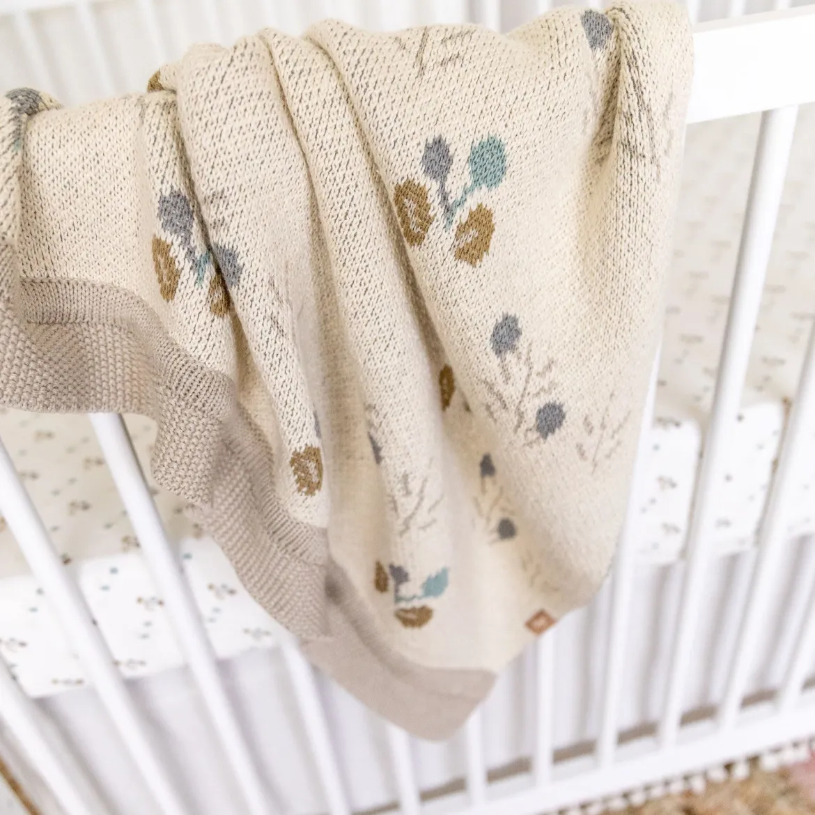 Avery Organic Cotton Knitted Baby Blanket