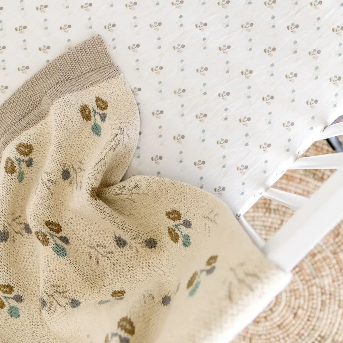 Avery Organic Cotton Knitted Baby Blanket