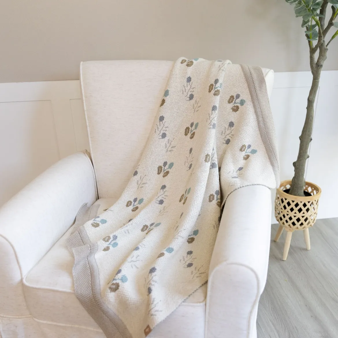 Avery Organic Cotton Knitted Baby Blanket