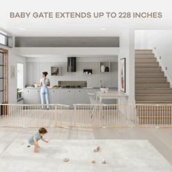 Baby Gate Playpen - Foldable with Child-Proof Lock