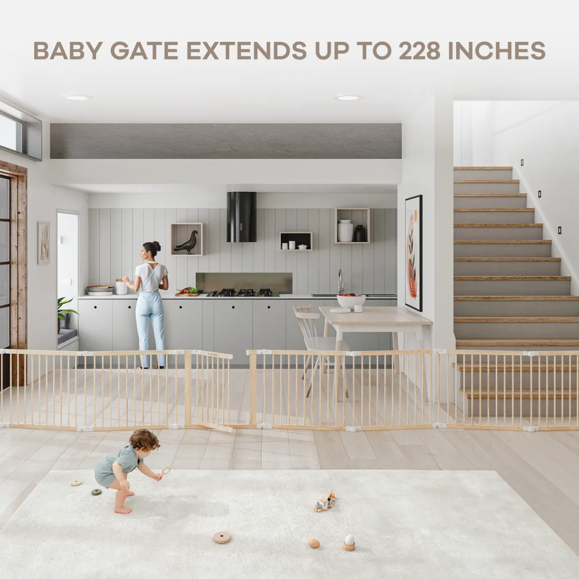 Baby Gate Playpen - Foldable with Child-Proof Lock