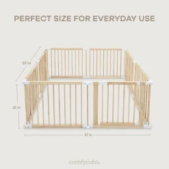Baby Gate Playpen - Foldable with Child-Proof Lock