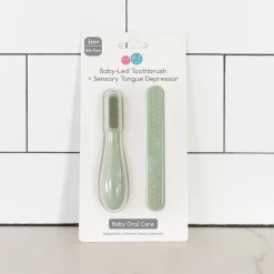 Baby-Led Toothbrush + Sensory Tongue Depressor Dual Pack