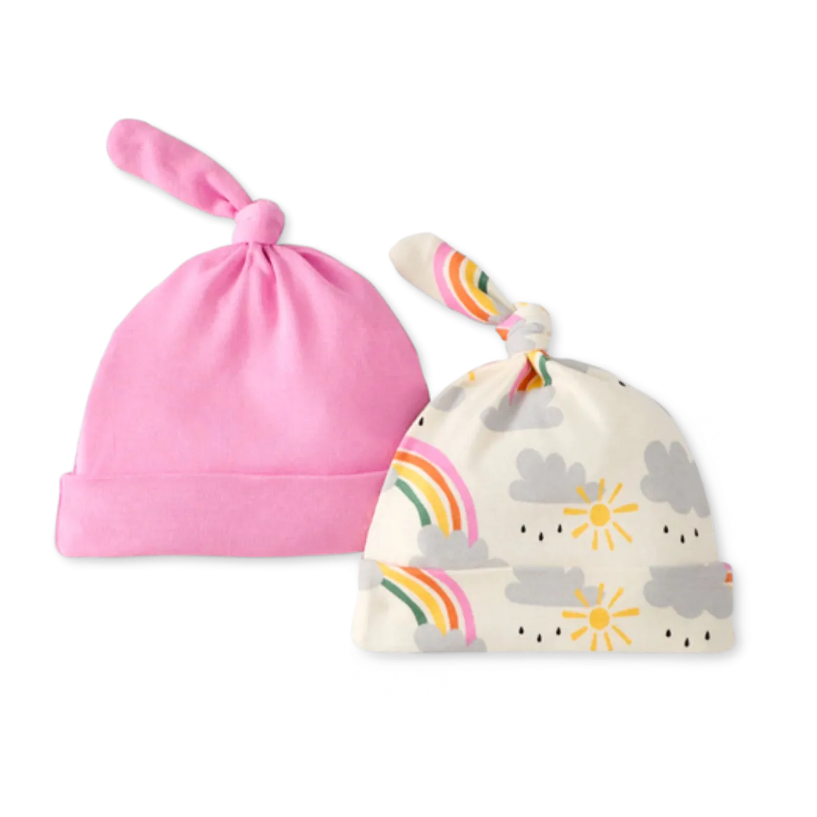 Baby Organic Cotton Top Knot Hat (2 Pack)