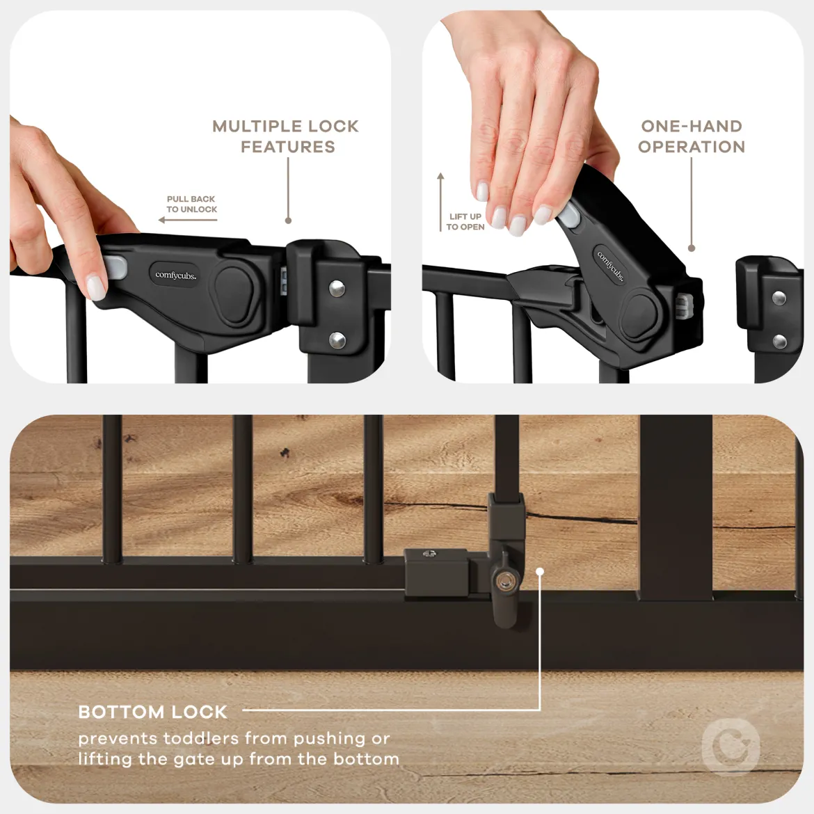 Baby Safety Gate with 3 Extensions