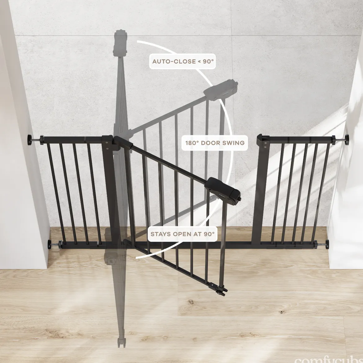 Baby Safety Gate with 3 Extensions