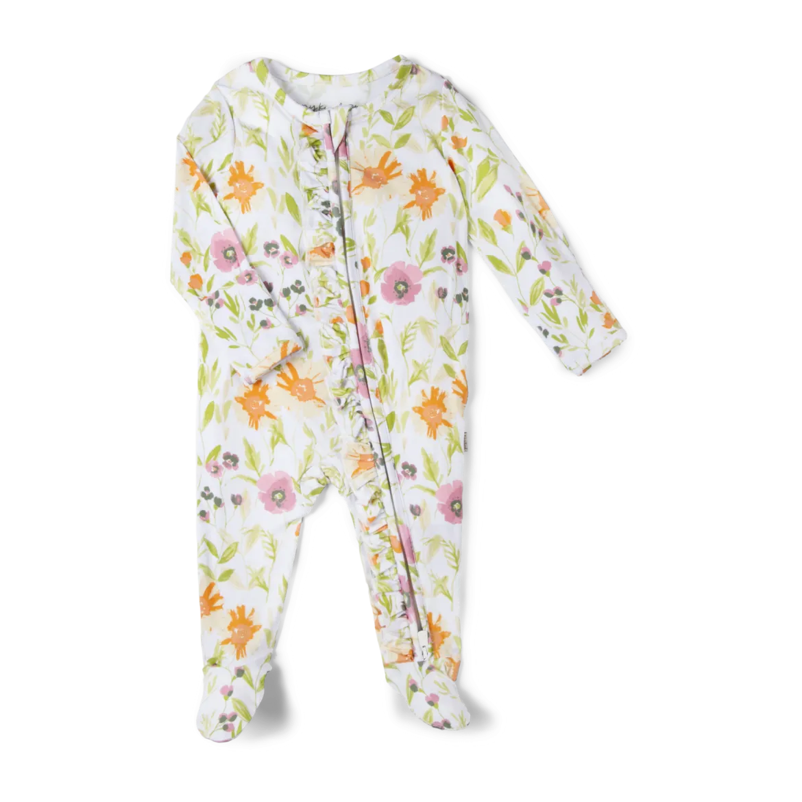 Bamboo Viscose Ruffle 2-Way Zip Footie