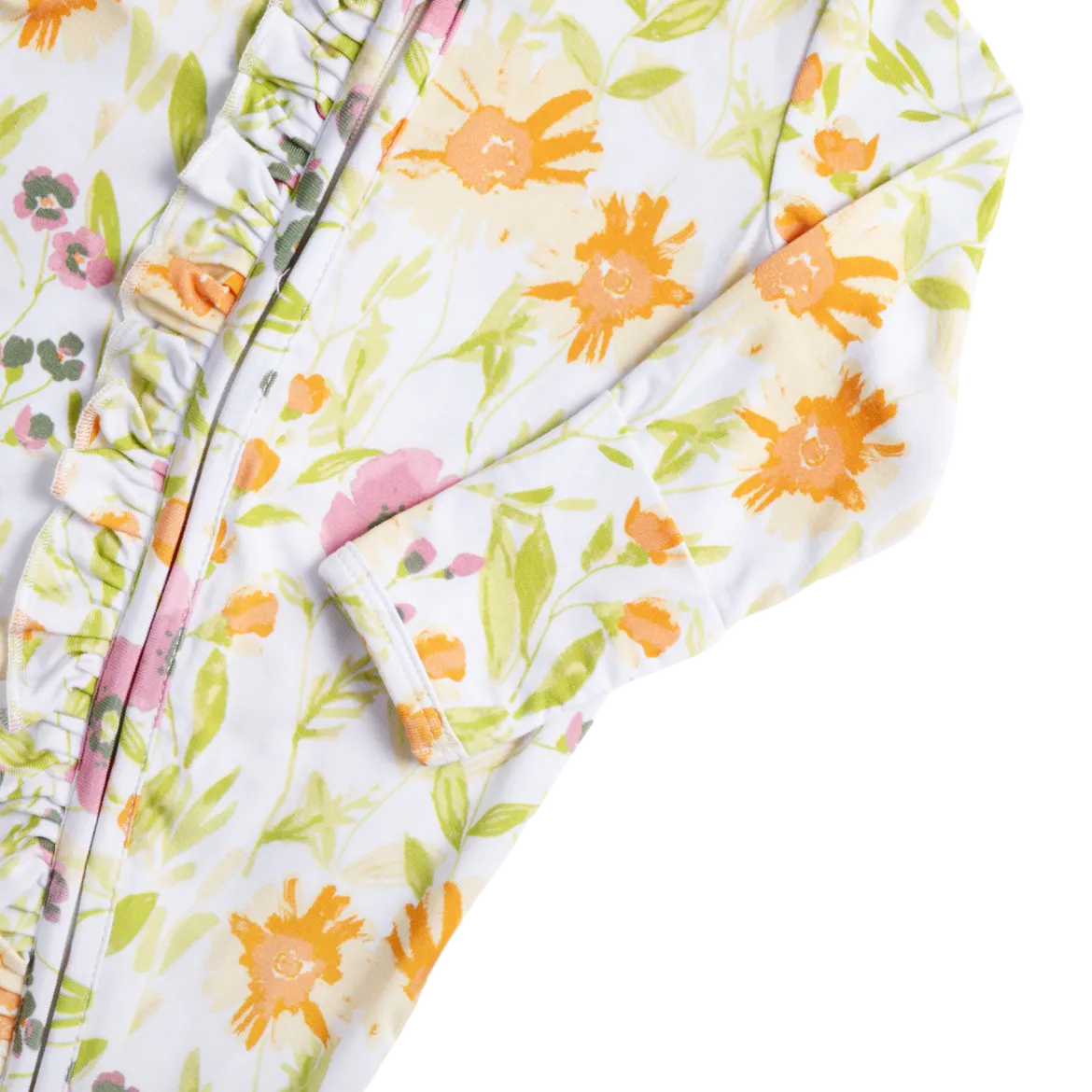 Bamboo Viscose Ruffle 2-Way Zip Footie