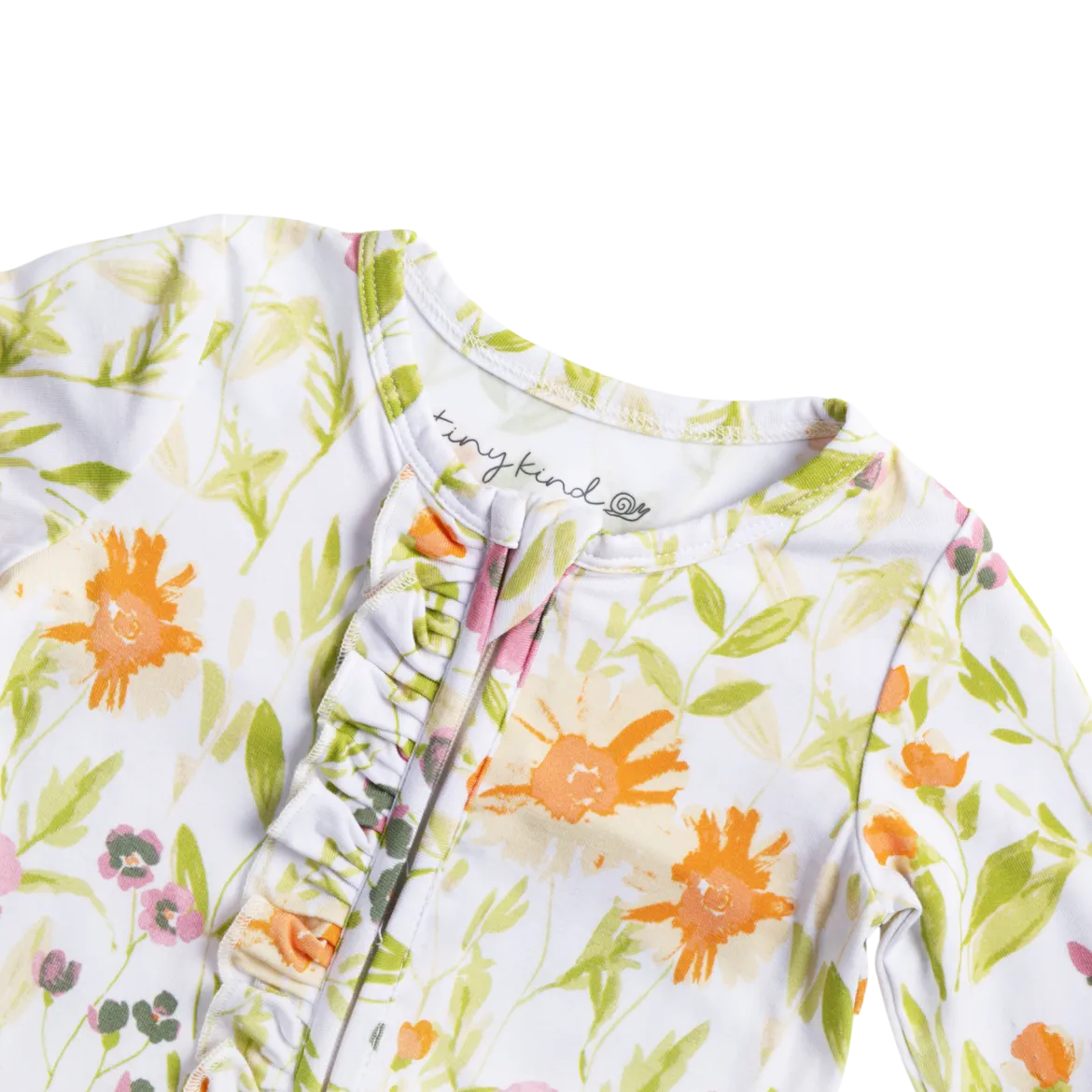 Bamboo Viscose Ruffle 2-Way Zip Footie