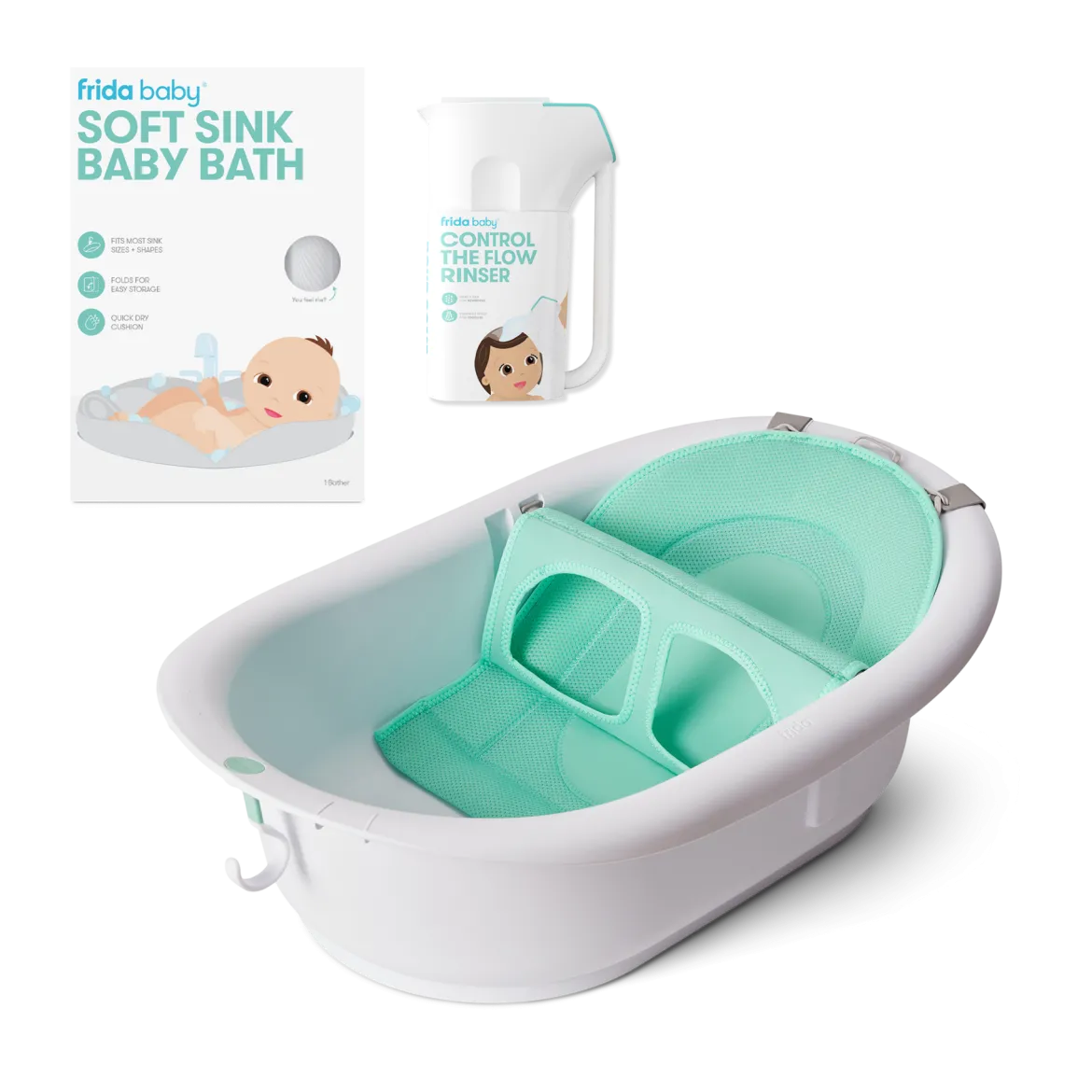 Bath Tub + Soft Sink Insert + Rinse Cup Bundle