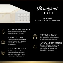 Beautyrest Black Supreme 2-Stage Crib and Toddler Mattress