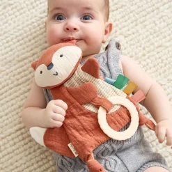 Bitzy Crinkle Sensory Crinkle Toy with Teether
