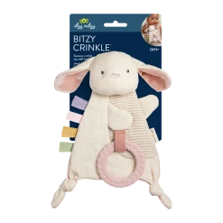 Bitzy Crinkle Sensory Crinkle Toy with Teether