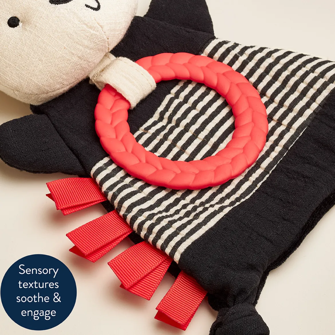 Bitzy Crinkle Sensory Crinkle Toy with Teether