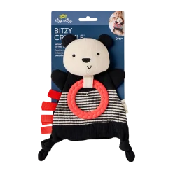 Bitzy Crinkle Sensory Crinkle Toy with Teether