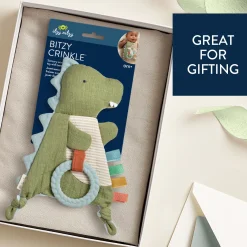 Bitzy Crinkle Sensory Crinkle Toy with Teether