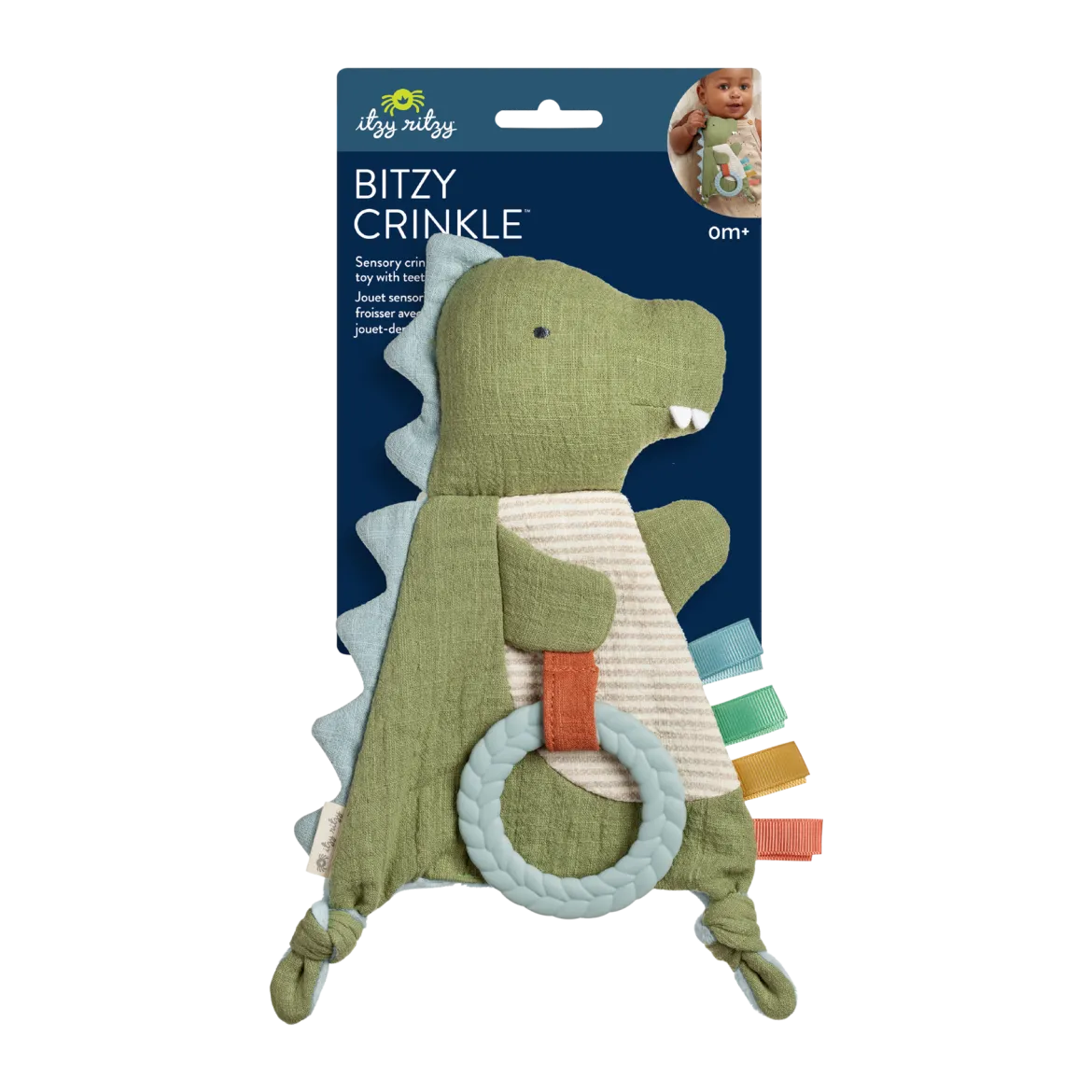Bitzy Crinkle Sensory Crinkle Toy with Teether