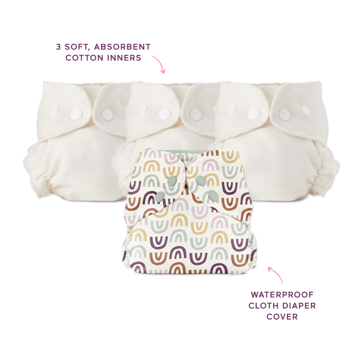 Blowout Proof Cloth Diaper Bundle
