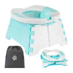 Collapsible Travel Potty Chair with Travel Bag & 30 Replacement Bags