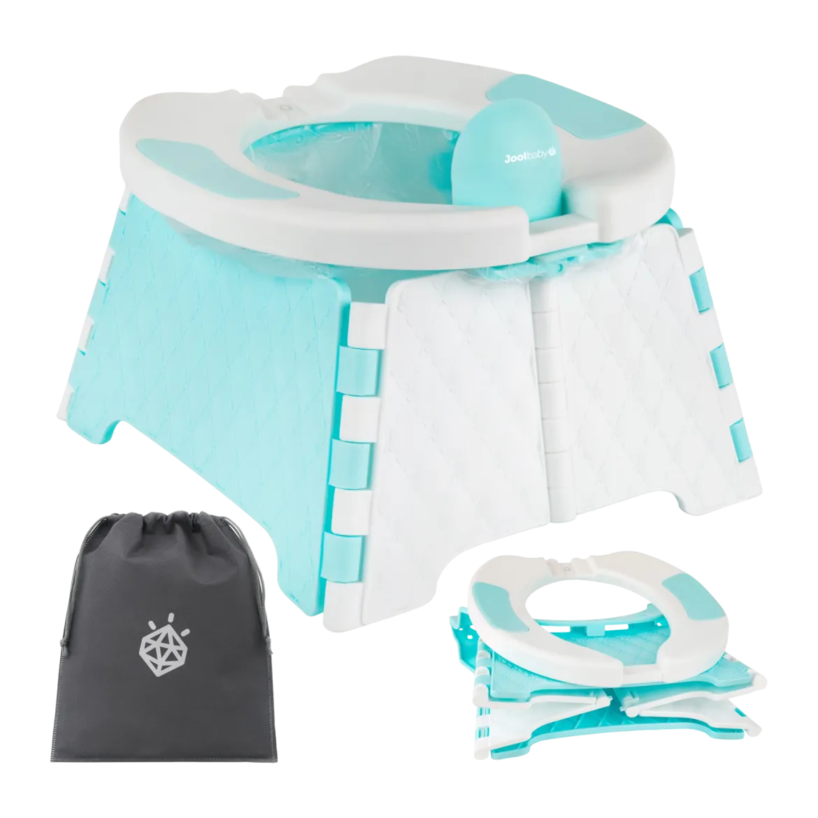 Collapsible Travel Potty Chair with Travel Bag & 30 Replacement Bags