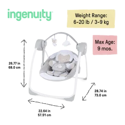 Comfort 2 Go Compact Portable Baby Swing