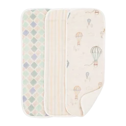 Cotton Muslin and Terry Burp Cloth Set (3 Pack)