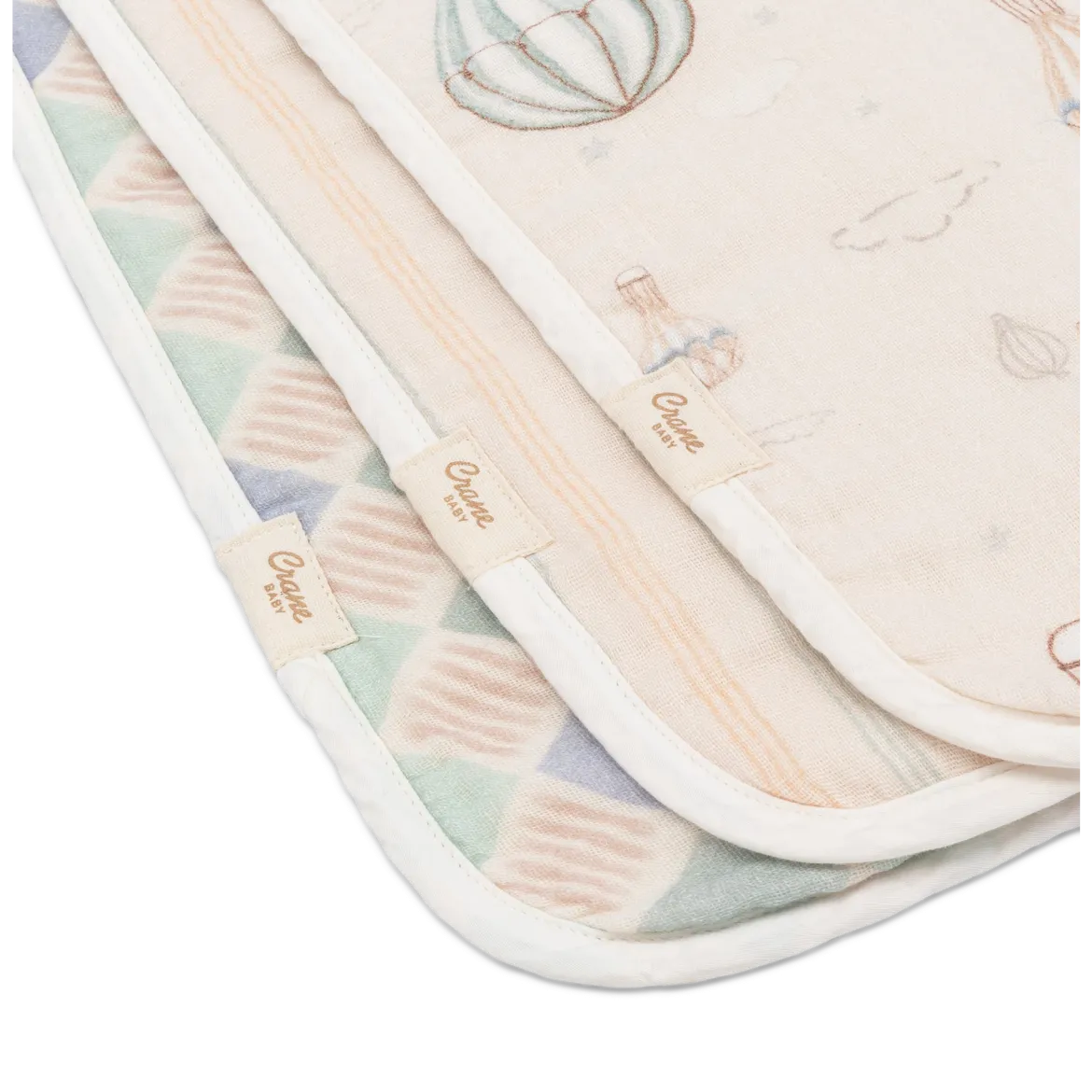Cotton Muslin and Terry Burp Cloth Set (3 Pack)