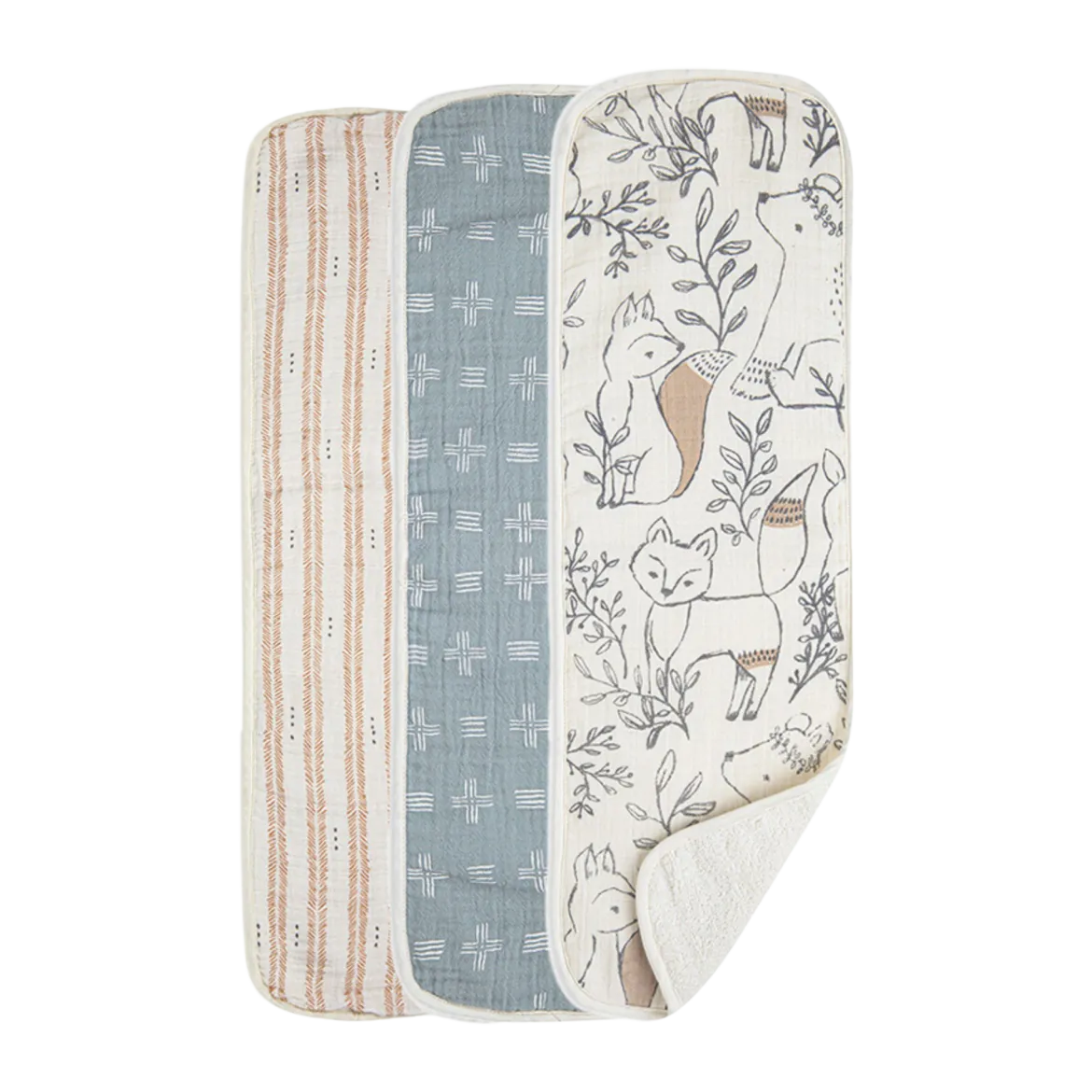 Cotton Muslin and Terry Burp Cloth Set (3 Pack)