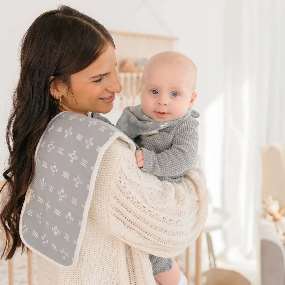 Cotton Muslin and Terry Burp Cloth Set (3 Pack)