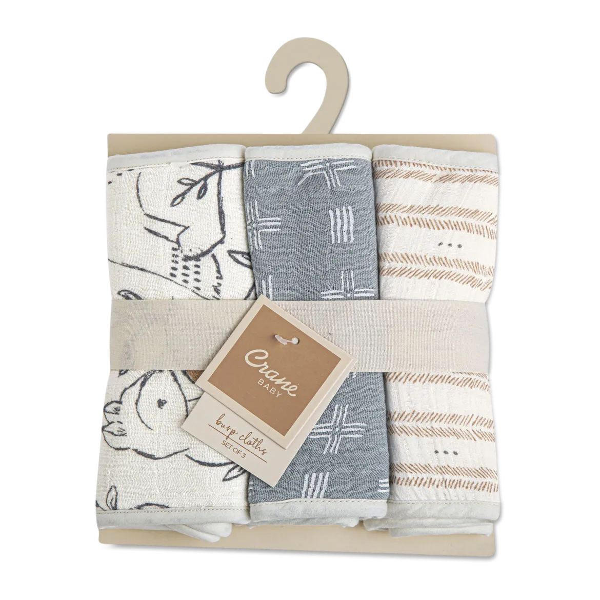 Cotton Muslin and Terry Burp Cloth Set (3 Pack)