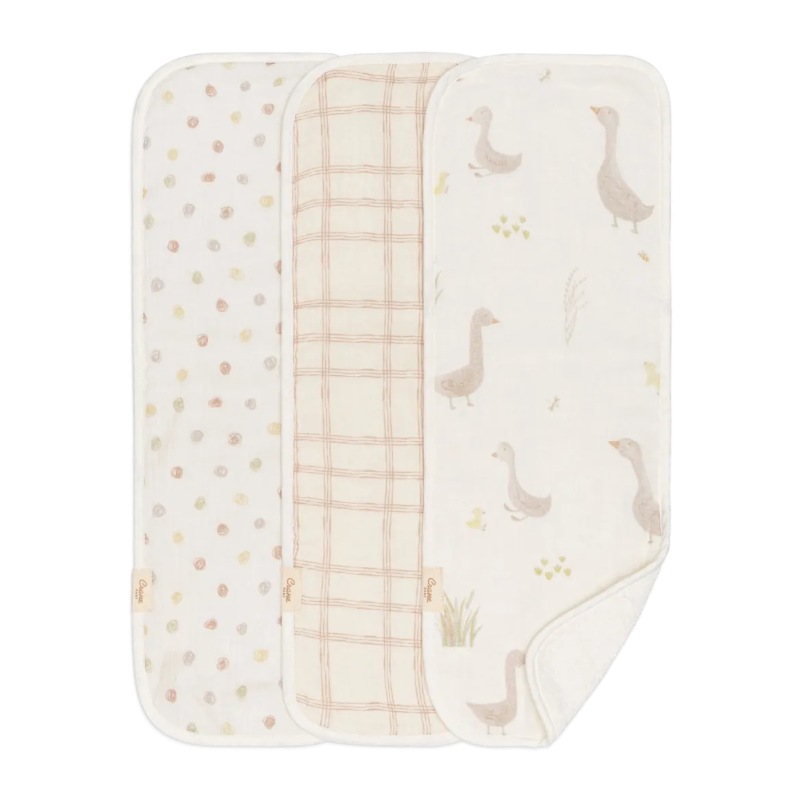 Cotton Muslin and Terry Burp Cloth Set (3 Pack)