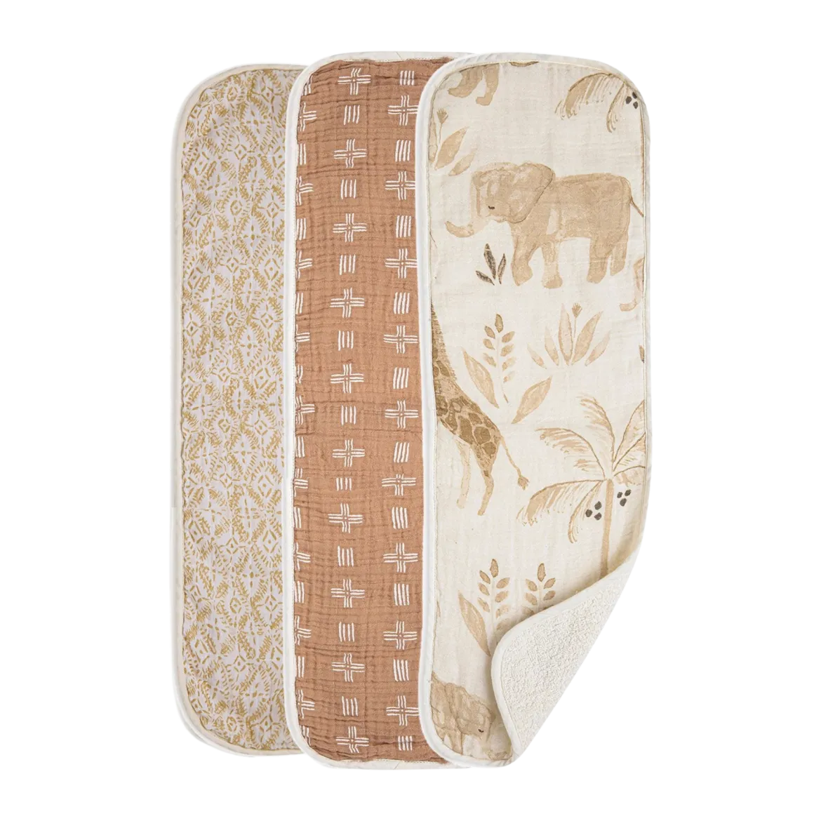 Cotton Muslin and Terry Burp Cloth Set (3 Pack)