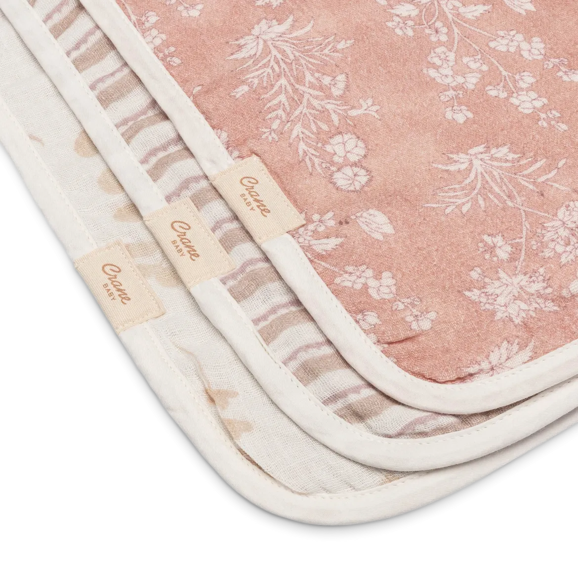 Cotton Muslin Baby Burp Cloth Set (3 Pack)