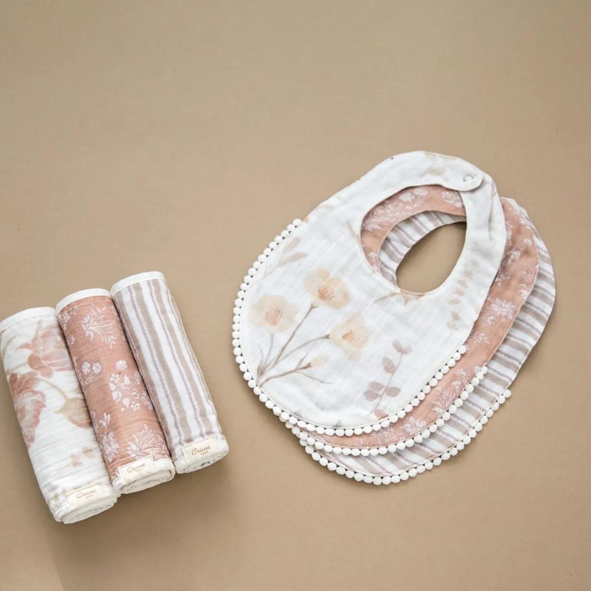 Cotton Muslin Baby Burp Cloth Set (3 Pack)