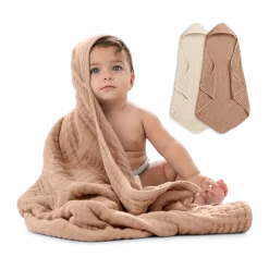 Cotton Muslin Hooded Baby Towel (2 Pack)