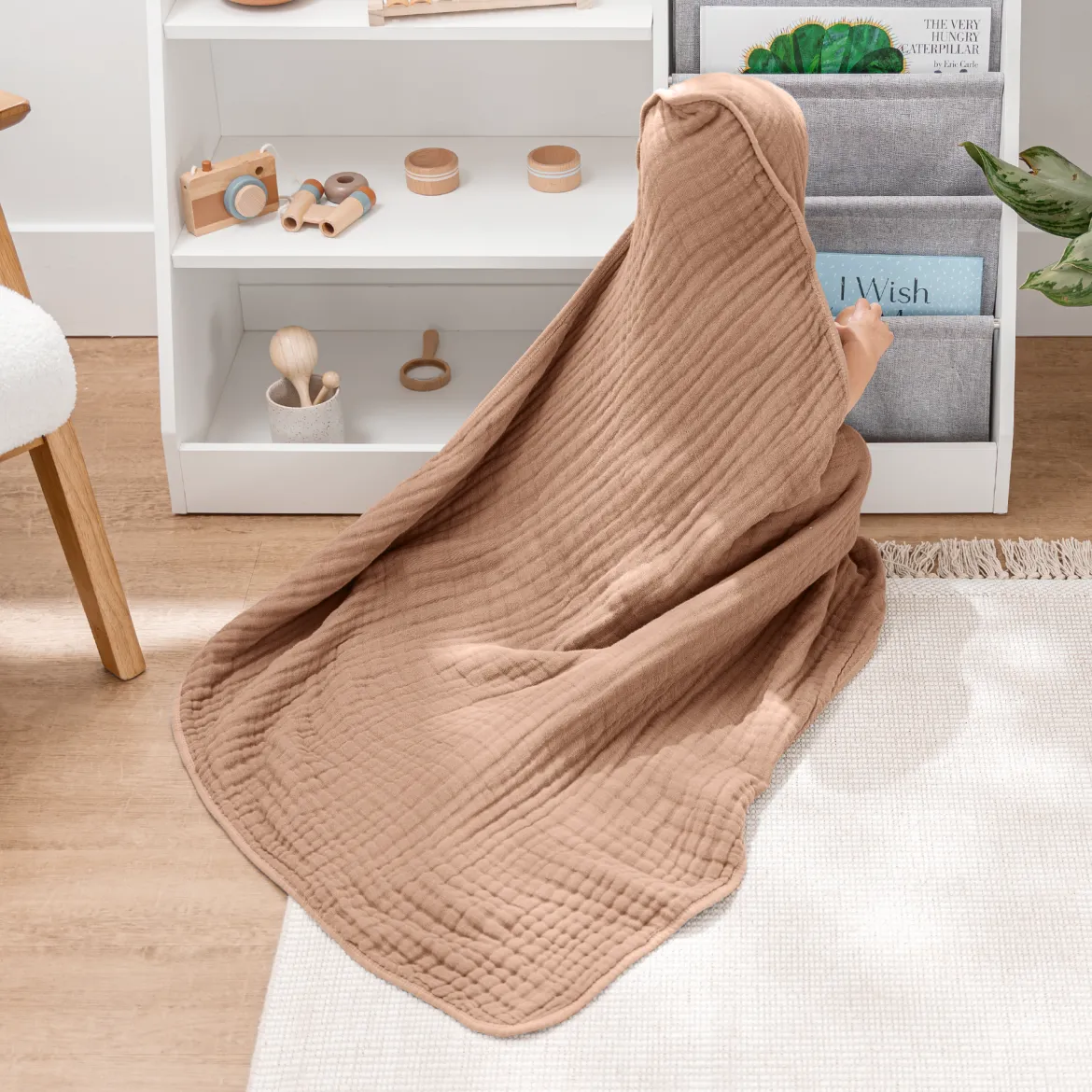 Cotton Muslin Hooded Baby Towel (2 Pack)