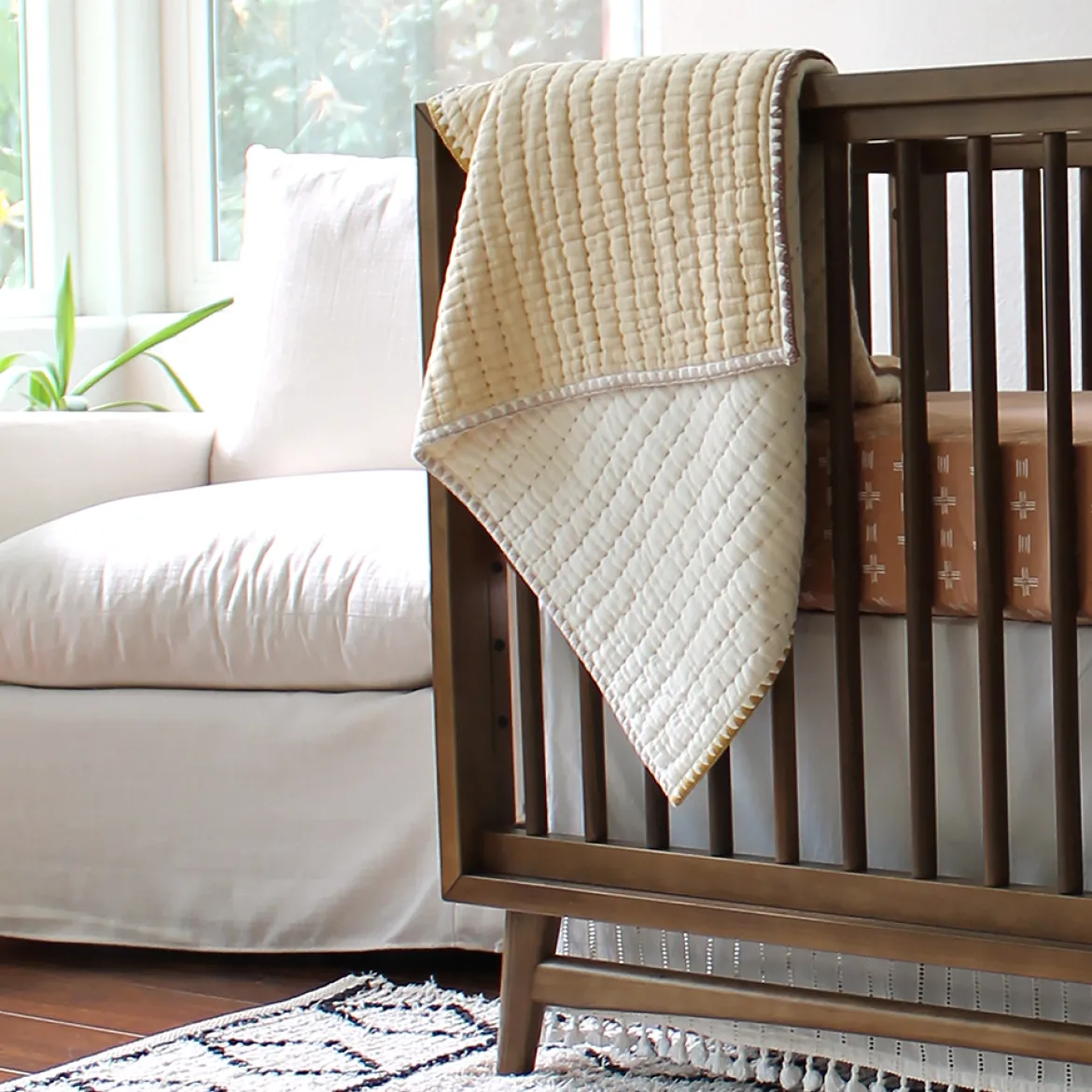 Cotton Muslin Kantha Baby Quilt