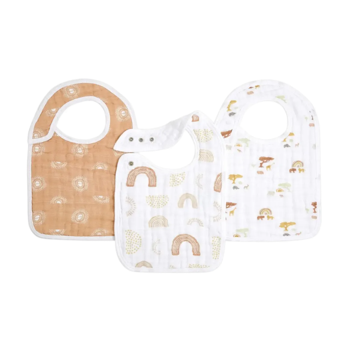 Cotton Muslin Snap Bibs (3 Pack)
