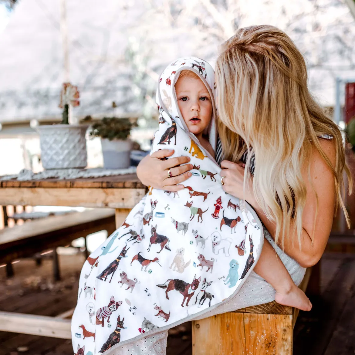 Cotton Muslin & Terry Infant Hooded Towel
