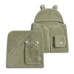 Cozy Critter Organic Cotton Bath Time 4-Piece Set