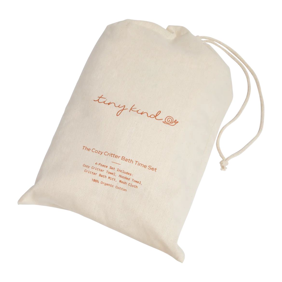 Cozy Critter Organic Cotton Bath Time 4-Piece Set
