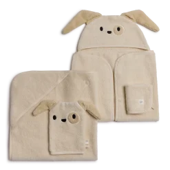 Cozy Critter Organic Cotton Bath Time 4-Piece Set