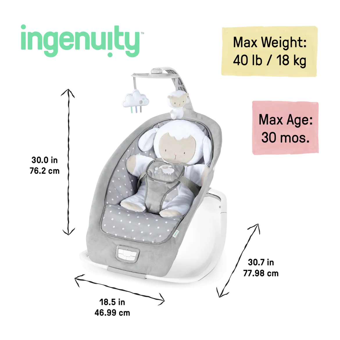 Cuddle Lamb Infant to Toddler Rocker and Baby Bouncer Seat