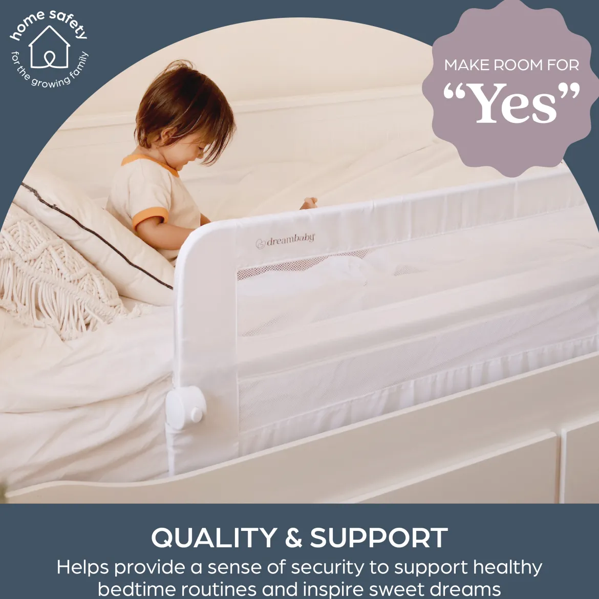 Dallas Fold Down Bed Rail for Flat, Slat & Recessed Beds