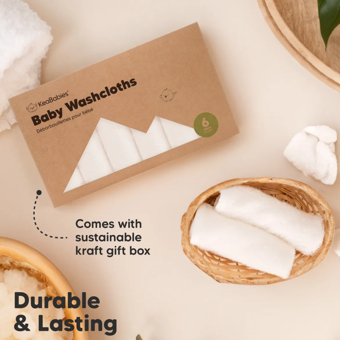 Deluxe Baby Bamboo Viscose Washcloths (6 Pack)